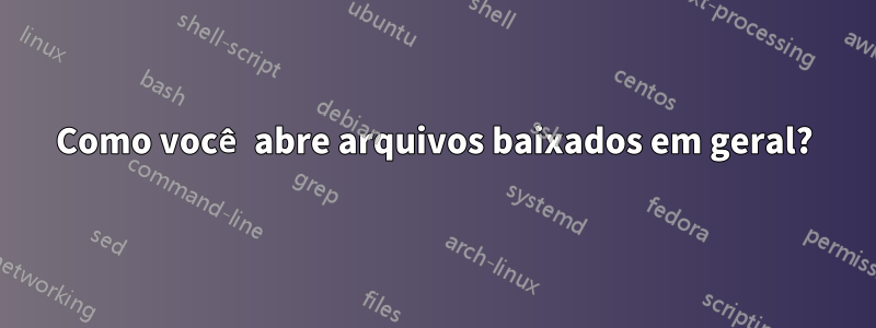 Como você abre arquivos baixados em geral?