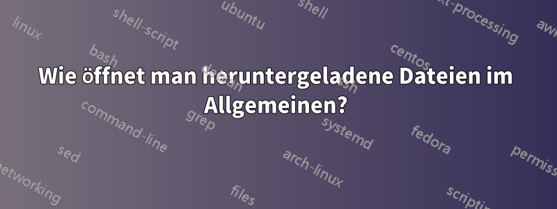 Wie öffnet man heruntergeladene Dateien im Allgemeinen?