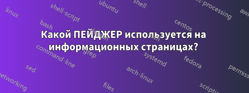 Какой ПЕЙДЖЕР используется на информационных страницах?