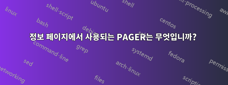 정보 페이지에서 사용되는 PAGER는 무엇입니까?