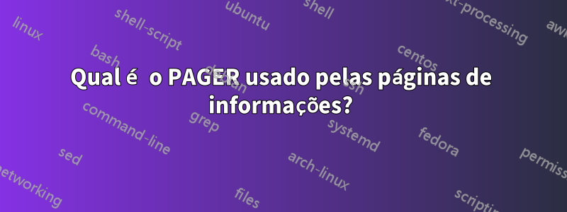 Qual é o PAGER usado pelas páginas de informações?