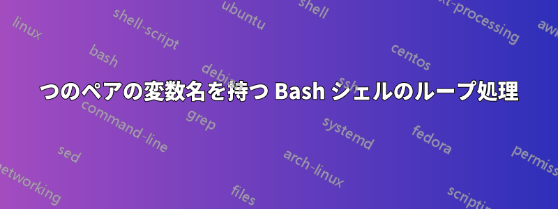 2 つのペアの変数名を持つ Bash シェルのループ処理