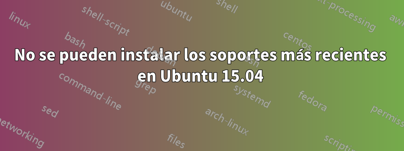 No se pueden instalar los soportes más recientes en Ubuntu 15.04