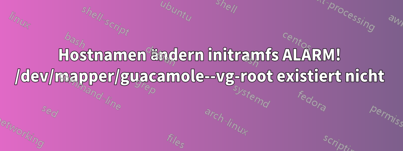 Hostnamen ändern initramfs ALARM! /dev/mapper/guacamole--vg-root existiert nicht