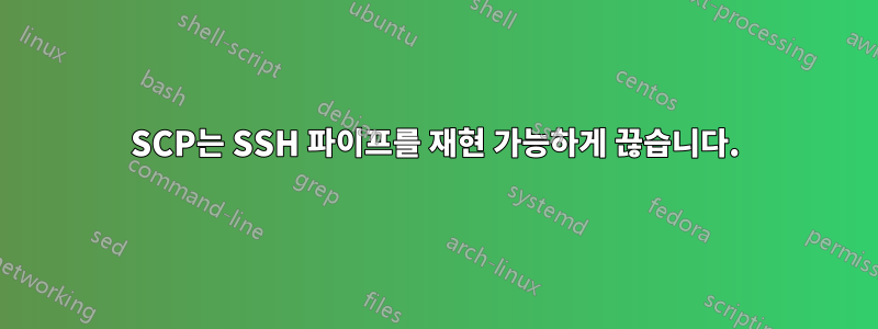 SCP는 SSH 파이프를 재현 가능하게 끊습니다.