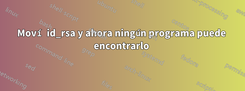 Moví id_rsa y ahora ningún programa puede encontrarlo