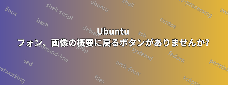 Ubuntu フォン、画像の概要に戻るボタンがありませんか?