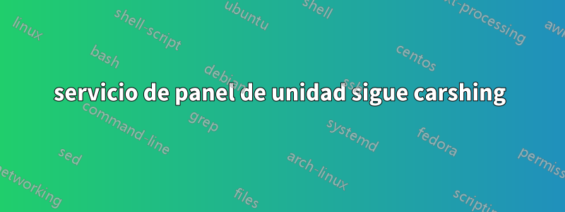 servicio de panel de unidad sigue carshing