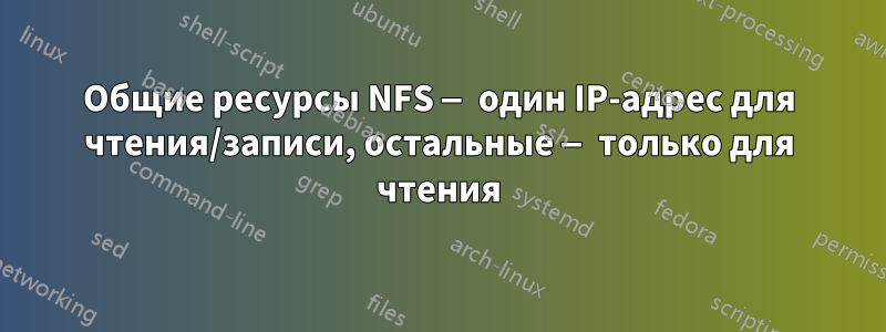 Общие ресурсы NFS — один IP-адрес для чтения/записи, остальные — только для чтения