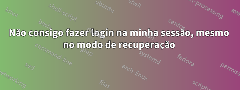 Não consigo fazer login na minha sessão, mesmo no modo de recuperação