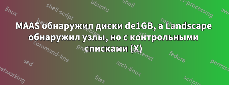 MAAS обнаружил диски de1GB, а Landscape обнаружил узлы, но с контрольными списками (X)