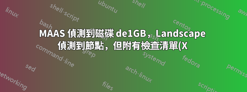 MAAS 偵測到磁碟 de1GB,Landscape 偵測到節點,但附有檢查清單(X)