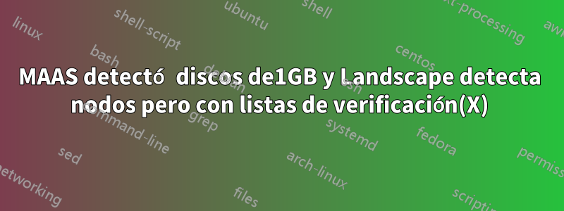 MAAS detectó discos de1GB y Landscape detecta nodos pero con listas de verificación(X)