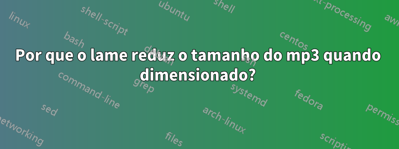 Por que o lame reduz o tamanho do mp3 quando dimensionado?