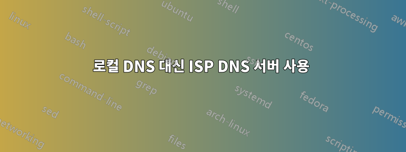 로컬 DNS 대신 ISP DNS 서버 사용