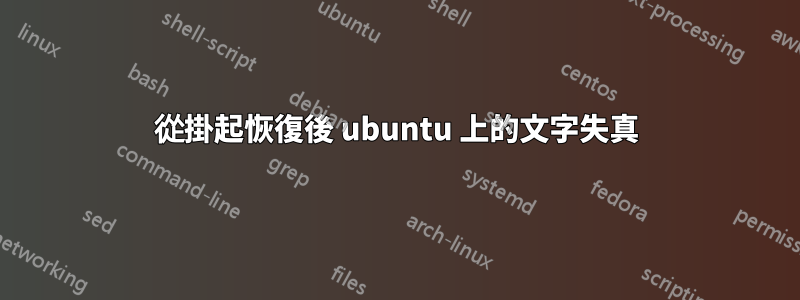 從掛起恢復後 ubuntu 上的文字失真