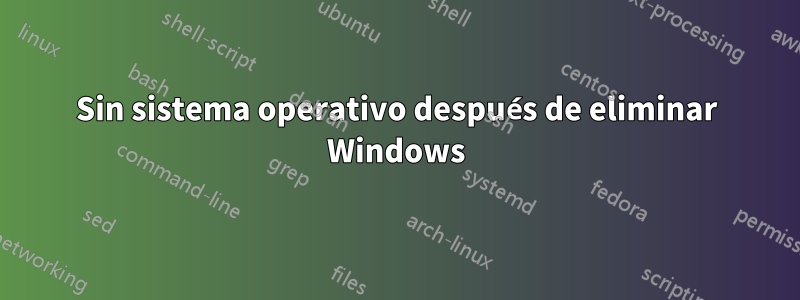 Sin sistema operativo después de eliminar Windows