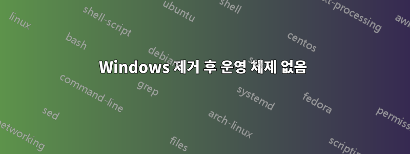 Windows 제거 후 운영 체제 없음