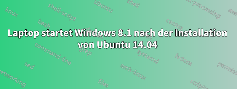 Laptop startet Windows 8.1 nach der Installation von Ubuntu 14.04