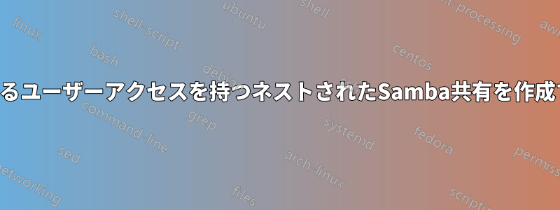 異なるユーザーアクセスを持つネストされたSamba共有を作成する