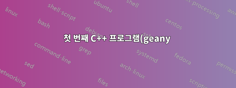 첫 번째 C++ 프로그램(geany)을 컴파일하는 방법은 무엇입니까?