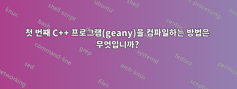 첫 번째 C++ 프로그램(geany)을 컴파일하는 방법은 무엇입니까?