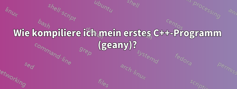 Wie kompiliere ich mein erstes C++-Programm (geany)?