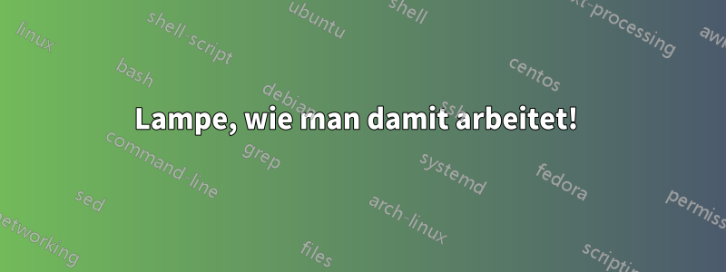 Lampe, wie man damit arbeitet! 