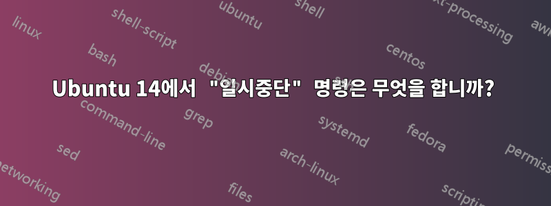 Ubuntu 14에서 "일시중단" 명령은 무엇을 합니까?