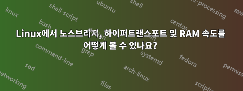 Linux에서 노스브리지, 하이퍼트랜스포트 및 RAM 속도를 어떻게 볼 수 있나요?