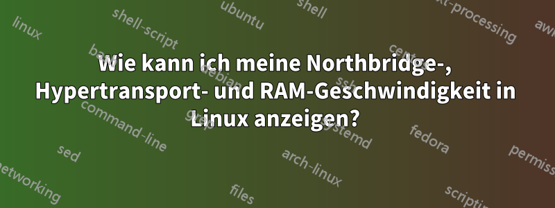 Wie kann ich meine Northbridge-, Hypertransport- und RAM-Geschwindigkeit in Linux anzeigen?