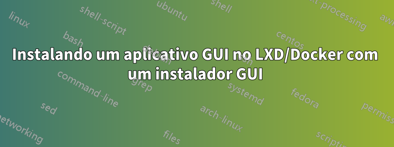 Instalando um aplicativo GUI no LXD/Docker com um instalador GUI