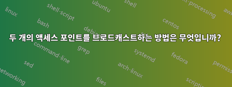 두 개의 액세스 포인트를 브로드캐스트하는 방법은 무엇입니까?