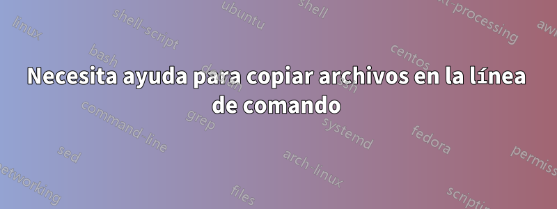 Necesita ayuda para copiar archivos en la línea de comando