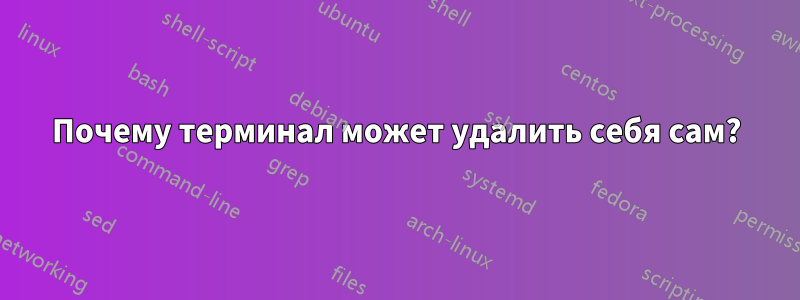 Почему терминал может удалить себя сам?