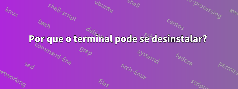 Por que o terminal pode se desinstalar?