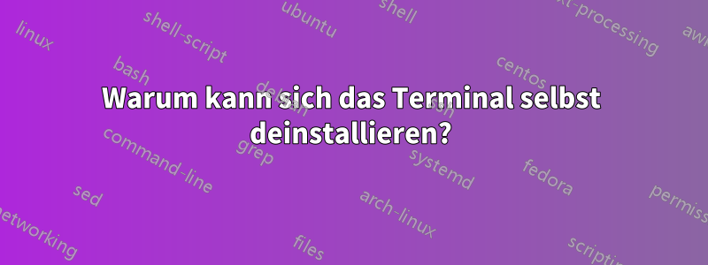 Warum kann sich das Terminal selbst deinstallieren?