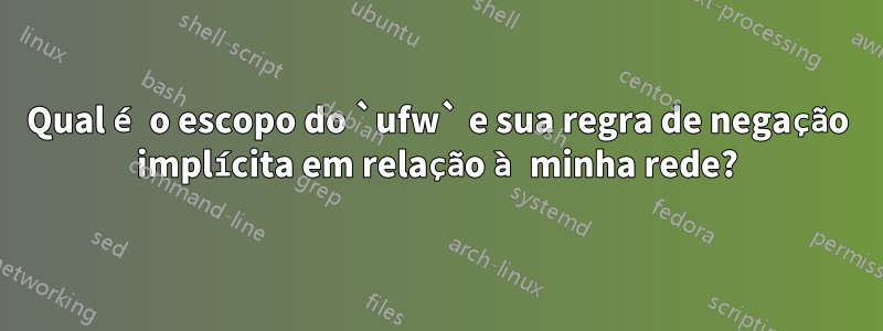 Qual é o escopo do `ufw` e sua regra de negação implícita em relação à minha rede?