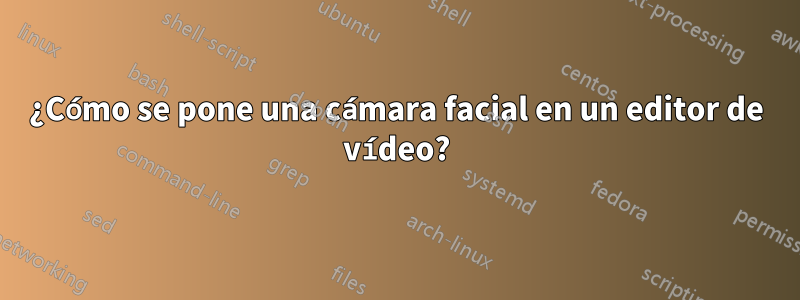 ¿Cómo se pone una cámara facial en un editor de vídeo?