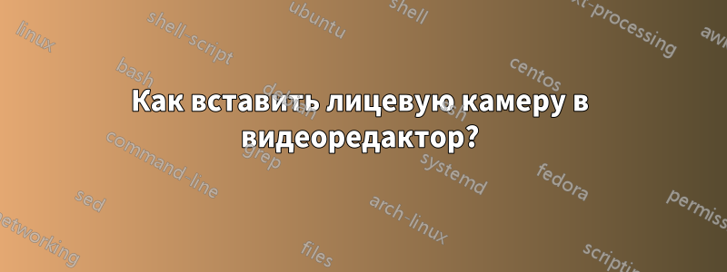 Как вставить лицевую камеру в видеоредактор?