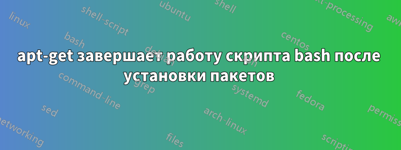 apt-get завершает работу скрипта bash после установки пакетов