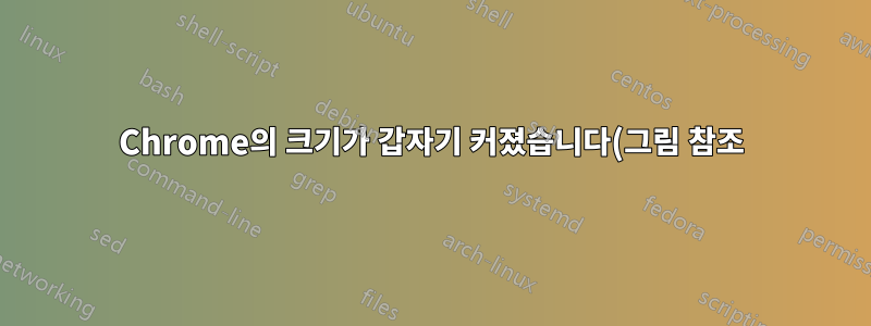 Chrome의 크기가 갑자기 커졌습니다(그림 참조).