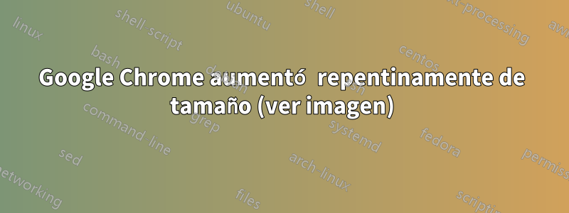 Google Chrome aumentó repentinamente de tamaño (ver imagen)