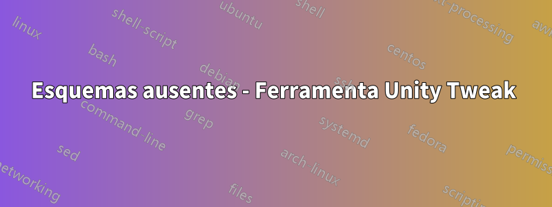 Esquemas ausentes - Ferramenta Unity Tweak