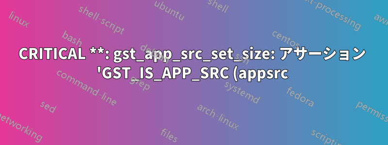 CRITICAL **: gst_app_src_set_size: アサーション 'GST_IS_APP_SRC (appsrc)' が失敗しました