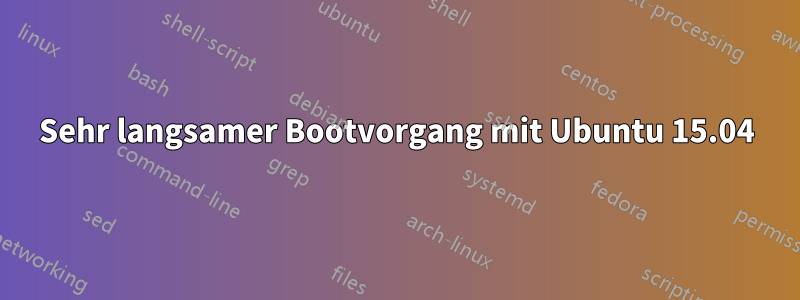 Sehr langsamer Bootvorgang mit Ubuntu 15.04