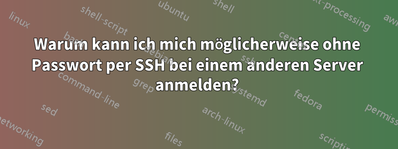 Warum kann ich mich möglicherweise ohne Passwort per SSH bei einem anderen Server anmelden?