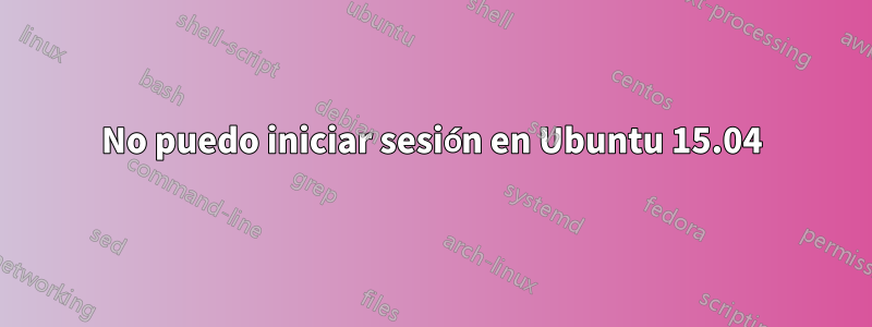 No puedo iniciar sesión en Ubuntu 15.04