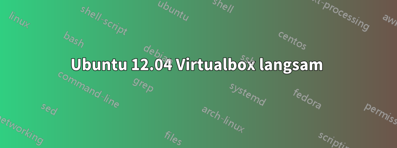 Ubuntu 12.04 Virtualbox langsam