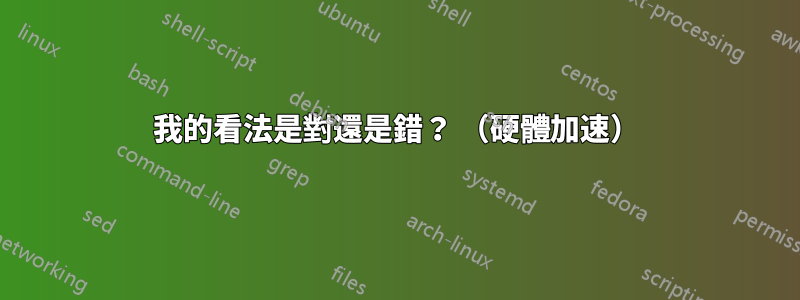 我的看法是對還是錯？ （硬體加速）